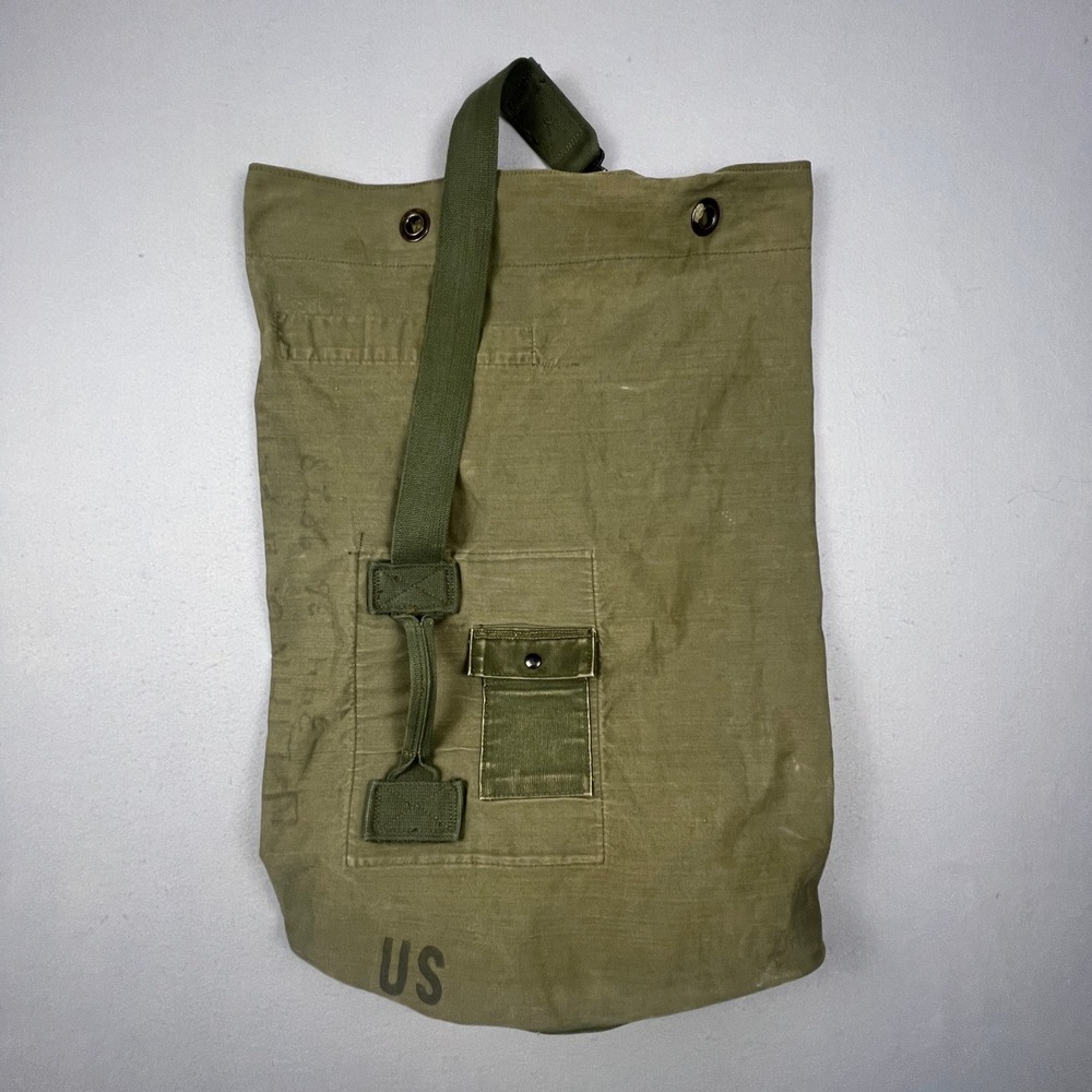 Military‎ Duffel Bag Olive Green Canvas US Army Vintage Gear Barracks Bag OD